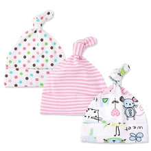 Load image into Gallery viewer, 3pcs Per Lot Baby Hats 100% Cotton Printed Baby Hats &amp; Caps For 0-6 Months Newborn Baby Accessories Dropshipping KF268
