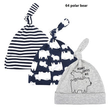 Load image into Gallery viewer, 3pcs Per Lot Baby Hats 100% Cotton Printed Baby Hats &amp; Caps For 0-6 Months Newborn Baby Accessories Dropshipping KF268
