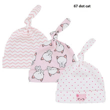 Load image into Gallery viewer, 3pcs Per Lot Baby Hats 100% Cotton Printed Baby Hats &amp; Caps For 0-6 Months Newborn Baby Accessories Dropshipping KF268
