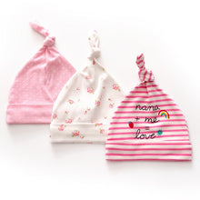 Load image into Gallery viewer, 3pcs Per Lot Baby Hats 100% Cotton Printed Baby Hats &amp; Caps For 0-6 Months Newborn Baby Accessories Dropshipping KF268
