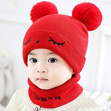 Load image into Gallery viewer, Autumn Winter Children Hats Pom Pom Ball Hat Kids Beanies Cap Girls Boys Warm Wool Hooded Hat Baby Scarves Toddler Caps
