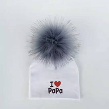 Load image into Gallery viewer, girl newborn cotton hats baby pom pom photo props i love mama papa children's kids hat  boy toddler girl cap bonnet infant hats
