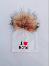Load image into Gallery viewer, girl newborn cotton hats baby pom pom photo props i love mama papa children's kids hat  boy toddler girl cap bonnet infant hats
