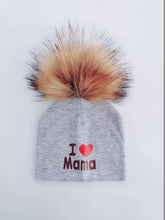 Load image into Gallery viewer, girl newborn cotton hats baby pom pom photo props i love mama papa children's kids hat  boy toddler girl cap bonnet infant hats
