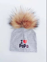 Load image into Gallery viewer, girl newborn cotton hats baby pom pom photo props i love mama papa children's kids hat  boy toddler girl cap bonnet infant hats
