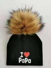 Load image into Gallery viewer, girl newborn cotton hats baby pom pom photo props i love mama papa children's kids hat  boy toddler girl cap bonnet infant hats
