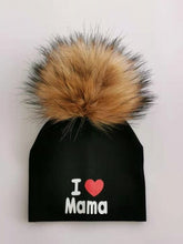 Load image into Gallery viewer, girl newborn cotton hats baby pom pom photo props i love mama papa children's kids hat  boy toddler girl cap bonnet infant hats
