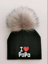 Load image into Gallery viewer, girl newborn cotton hats baby pom pom photo props i love mama papa children's kids hat  boy toddler girl cap bonnet infant hats

