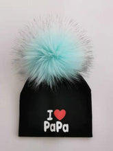 Load image into Gallery viewer, girl newborn cotton hats baby pom pom photo props i love mama papa children's kids hat  boy toddler girl cap bonnet infant hats
