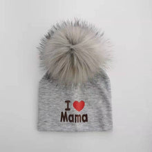 Load image into Gallery viewer, girl newborn cotton hats baby pom pom photo props i love mama papa children's kids hat  boy toddler girl cap bonnet infant hats
