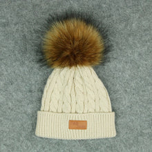 Load image into Gallery viewer, 2020 New Fashion Children Winter Hats Baby Kids Girl Solid Knitted Beanies Caps Hair Ball Thick Baby Boys Girls Winter Warm Hat
