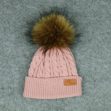 Load image into Gallery viewer, 2020 New Fashion Children Winter Hats Baby Kids Girl Solid Knitted Beanies Caps Hair Ball Thick Baby Boys Girls Winter Warm Hat
