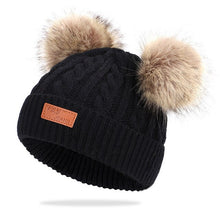 Load image into Gallery viewer, 2020 New Fashion Children Winter Hats Baby Kids Girl Solid Knitted Beanies Caps Hair Ball Thick Baby Boys Girls Winter Warm Hat
