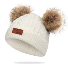 Load image into Gallery viewer, 2020 New Fashion Children Winter Hats Baby Kids Girl Solid Knitted Beanies Caps Hair Ball Thick Baby Boys Girls Winter Warm Hat
