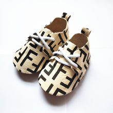 Load image into Gallery viewer, Genuine Leather Baby shoes Leopard print Baby Girls Soft shoes Horse hair Boys First walkers Lace Baby moccasins
