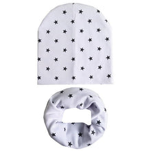 Load image into Gallery viewer, 2Pcs/Set Cotton Baby Hat Scarf Spring Star Print Children Caps Scarves Boys Girls Warm Beanie Collar Set Autumn Children Hat Set
