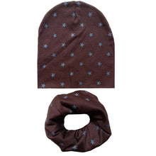 Load image into Gallery viewer, 2Pcs/Set Cotton Baby Hat Scarf Spring Star Print Children Caps Scarves Boys Girls Warm Beanie Collar Set Autumn Children Hat Set

