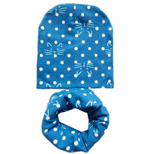 Load image into Gallery viewer, 2Pcs/Set Cotton Baby Hat Scarf Spring Star Print Children Caps Scarves Boys Girls Warm Beanie Collar Set Autumn Children Hat Set

