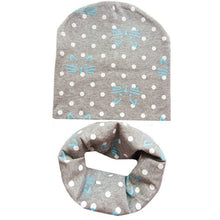 Load image into Gallery viewer, 2Pcs/Set Cotton Baby Hat Scarf Spring Star Print Children Caps Scarves Boys Girls Warm Beanie Collar Set Autumn Children Hat Set
