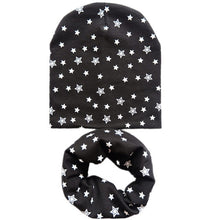 Load image into Gallery viewer, 2Pcs/Set Cotton Baby Hat Scarf Spring Star Print Children Caps Scarves Boys Girls Warm Beanie Collar Set Autumn Children Hat Set
