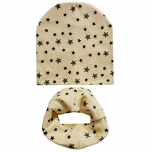 Load image into Gallery viewer, 2Pcs/Set Cotton Baby Hat Scarf Spring Star Print Children Caps Scarves Boys Girls Warm Beanie Collar Set Autumn Children Hat Set
