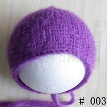 Load image into Gallery viewer, Handcraft Baby hand Knit Mohair Bonnet ,Baby Photography Props. Photography prop.on Baby Shower Gift

