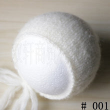 Load image into Gallery viewer, Handcraft Baby hand Knit Mohair Bonnet ,Baby Photography Props. Photography prop.on Baby Shower Gift
