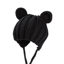 Load image into Gallery viewer, Knitted Winter Baby Hat with Ears Cartoon Lace-up Children Kids Baby Bonnet Cap for 1-3 Years 5 Colors
