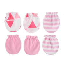 Load image into Gallery viewer, 3Pairs Fashion Baby Anti Scratching Gloves Newborn Protection Face Cotton Scratch Mittens
