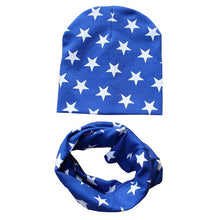 Load image into Gallery viewer, Autumn Winter Baby Hat Set Boys Girls Neck Scarf Spring Warm Neckerchief Kids Beanies Sets Cotton Children Hat Scarf 2pcs Sets
