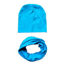 Load image into Gallery viewer, Autumn Winter Baby Hat Set Boys Girls Neck Scarf Spring Warm Neckerchief Kids Beanies Sets Cotton Children Hat Scarf 2pcs Sets
