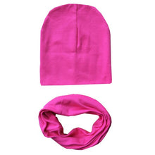 Load image into Gallery viewer, Autumn Winter Baby Hat Set Boys Girls Neck Scarf Spring Warm Neckerchief Kids Beanies Sets Cotton Children Hat Scarf 2pcs Sets
