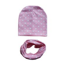 Load image into Gallery viewer, Autumn Winter Baby Hat Set Boys Girls Neck Scarf Spring Warm Neckerchief Kids Beanies Sets Cotton Children Hat Scarf 2pcs Sets
