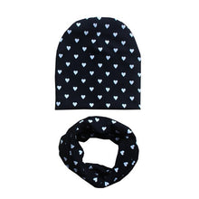 Load image into Gallery viewer, Autumn Winter Baby Hat Set Boys Girls Neck Scarf Spring Warm Neckerchief Kids Beanies Sets Cotton Children Hat Scarf 2pcs Sets
