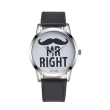 Load image into Gallery viewer, LinTimes Stylish Mr Right/Mrs Right Quartz Watch Lovers Casual Wristwatch Ornament Gift
