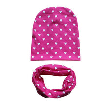Load image into Gallery viewer, 2Pcs/Set Cotton Baby Hat Scarf Spring Star Print Children Caps Scarves Boys Girls Warm Beanie Collar Set Autumn Children Hat Set
