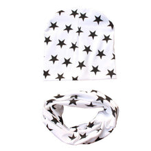 Load image into Gallery viewer, 2Pcs/Set Cotton Baby Hat Scarf Spring Star Print Children Caps Scarves Boys Girls Warm Beanie Collar Set Autumn Children Hat Set
