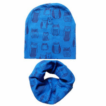 Load image into Gallery viewer, 2Pcs/Set Cotton Baby Hat Scarf Spring Star Print Children Caps Scarves Boys Girls Warm Beanie Collar Set Autumn Children Hat Set
