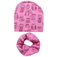 Load image into Gallery viewer, 2Pcs/Set Cotton Baby Hat Scarf Spring Star Print Children Caps Scarves Boys Girls Warm Beanie Collar Set Autumn Children Hat Set
