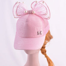 Load image into Gallery viewer, Cute Baby Hat Spring Summer Baby Girl Baseball Cap Glitter Sequin Rabbit Ear Pearl Kids Hat Girls Sun Hats for Children
