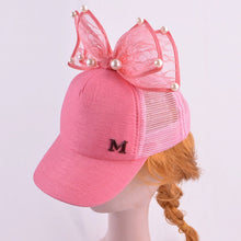 Load image into Gallery viewer, Cute Baby Hat Spring Summer Baby Girl Baseball Cap Glitter Sequin Rabbit Ear Pearl Kids Hat Girls Sun Hats for Children
