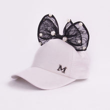 Load image into Gallery viewer, Cute Baby Hat Spring Summer Baby Girl Baseball Cap Glitter Sequin Rabbit Ear Pearl Kids Hat Girls Sun Hats for Children
