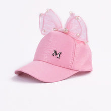 Load image into Gallery viewer, Cute Baby Hat Spring Summer Baby Girl Baseball Cap Glitter Sequin Rabbit Ear Pearl Kids Hat Girls Sun Hats for Children
