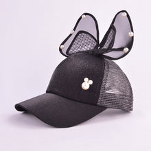 Load image into Gallery viewer, Cute Baby Hat Spring Summer Baby Girl Baseball Cap Glitter Sequin Rabbit Ear Pearl Kids Hat Girls Sun Hats for Children
