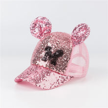 Load image into Gallery viewer, Cute Baby Hat Spring Summer Baby Girl Baseball Cap Glitter Sequin Rabbit Ear Pearl Kids Hat Girls Sun Hats for Children
