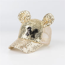 Load image into Gallery viewer, Cute Baby Hat Spring Summer Baby Girl Baseball Cap Glitter Sequin Rabbit Ear Pearl Kids Hat Girls Sun Hats for Children
