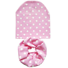 Load image into Gallery viewer, Baby Hat Infant Caps Cotton Scarf Baby Beanies Love Heart Print Spring Autumn Children Hat Scarf Set Baby Girls Hats Photo Props
