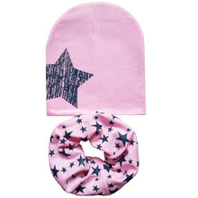 Load image into Gallery viewer, Baby Hat Infant Caps Cotton Scarf Baby Beanies Love Heart Print Spring Autumn Children Hat Scarf Set Baby Girls Hats Photo Props
