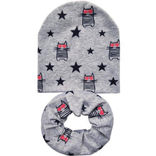 Load image into Gallery viewer, Baby Hat Infant Caps Cotton Scarf Baby Beanies Love Heart Print Spring Autumn Children Hat Scarf Set Baby Girls Hats Photo Props
