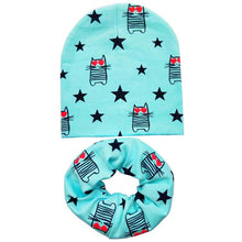 Load image into Gallery viewer, Baby Hat Infant Caps Cotton Scarf Baby Beanies Love Heart Print Spring Autumn Children Hat Scarf Set Baby Girls Hats Photo Props
